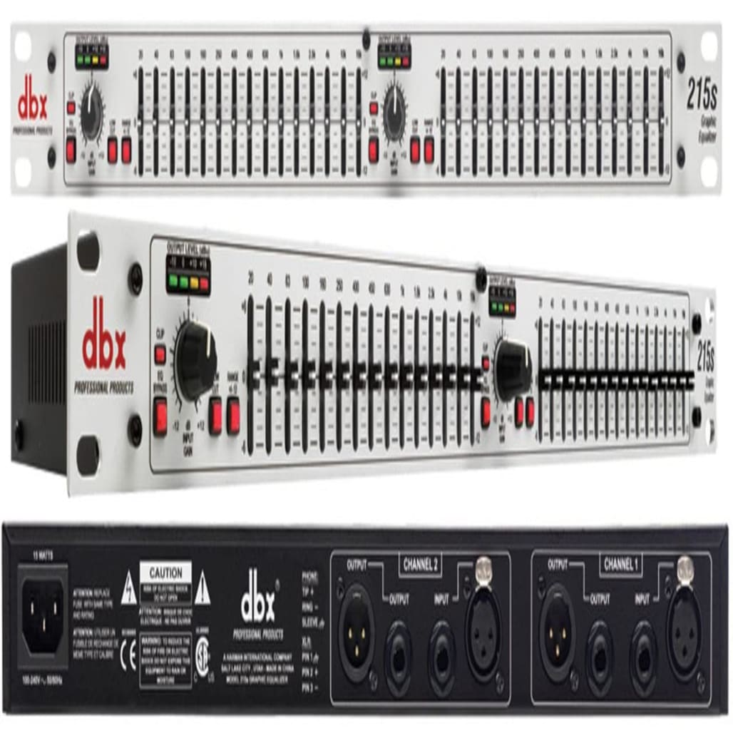 DBX 215s Dual 15-Band Graphic Equalizer DBX 108dB (unweighted) main view audio equipment Kenya