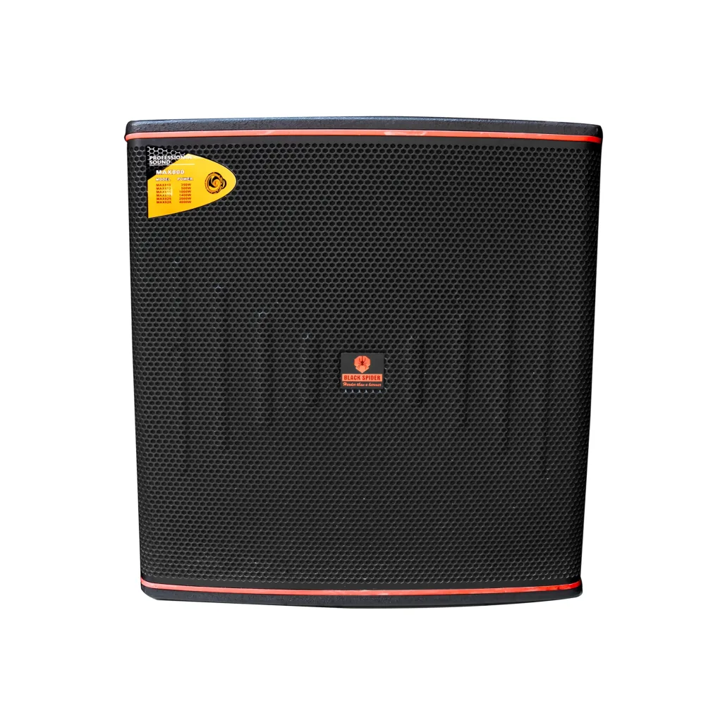 MAX 818 Professional 18-Inch Subwoofer MAX 18-Inch High-Excursion Professional Woofer Braced Birch Plywood with Textured Finish main view audio equipment Kenya