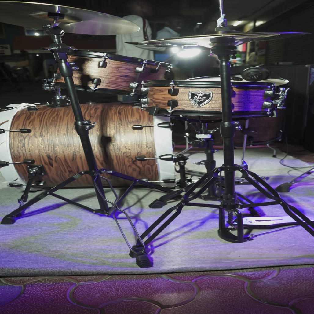 MES 5-Piece Professional Acoustic Drum Set MES Factory Pinstripe-Style Heads for Easy Tuning Pro-Grade Chain Drive with Felt/Plastic Beater main view audio equipment Kenya
