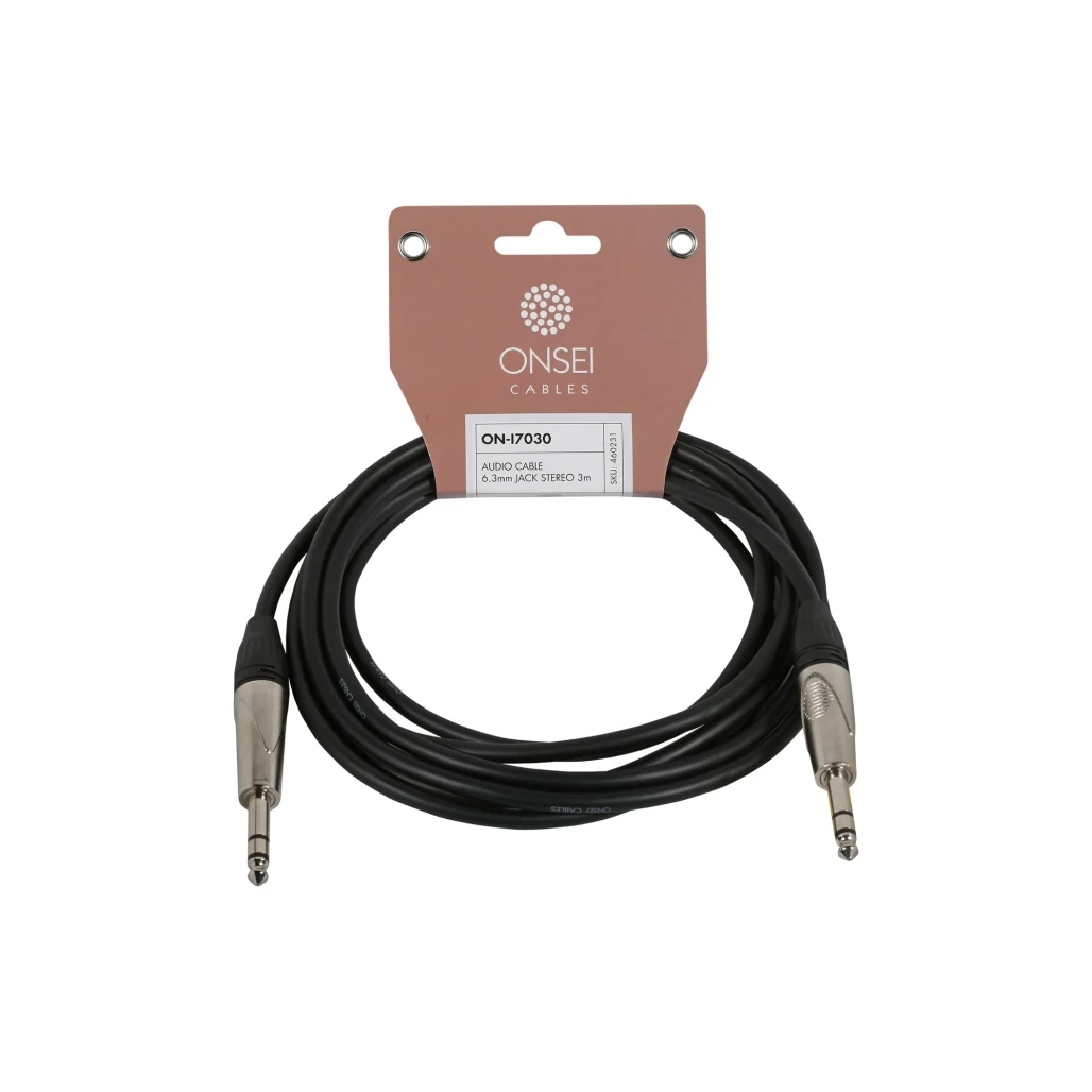 Onsei Professional 3M Jack-to-Jack Instrument Cable ONSEI Dual 6.35mm (1/4") Mono TS Plugs Nickel-Plated for Corrosion Resistance main view audio equipment Kenya