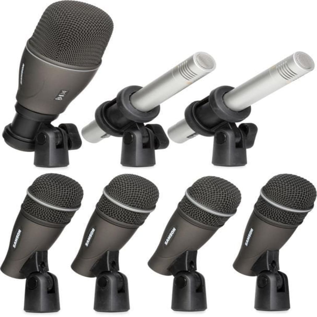 Samson 7Kit Professional Drum Microphone Collection SAMSON Professional Drum-Specific Dynamic/Condenser Set main view audio equipment Kenya