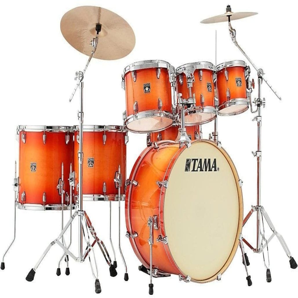 TAMA 7-Piece Professional Expanded Acoustic Drum Set TAMA Professional Industrial High-Gloss Wrap for Kenyan Stages main view audio equipment Kenya