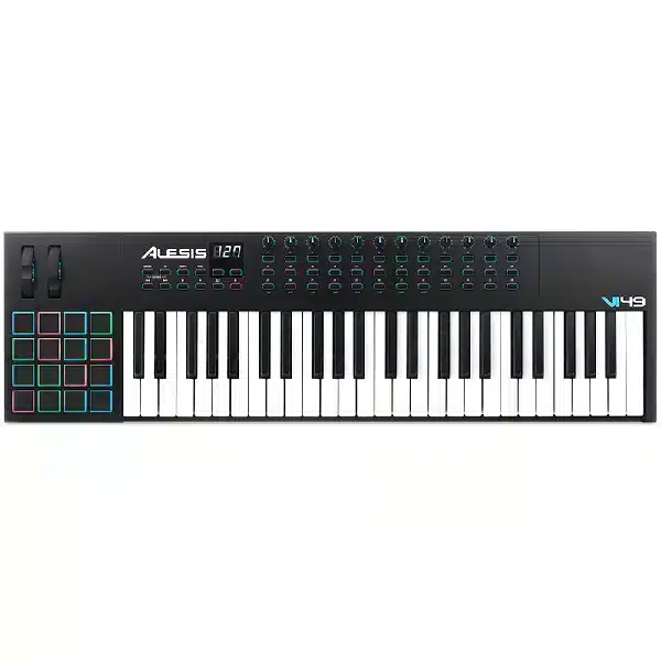 Alesis VI49 Keyboard with 49keys ALESIS 49 Semi-weighted with Aftertouch USB Bus Powered or DC Adapter (optional) main view audio equipment Kenya