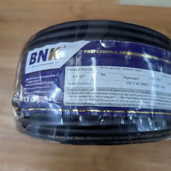 BNK 2.5mm Cable BNK Black with polarity marking main view audio equipment Kenya