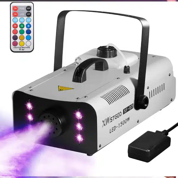 Fog Machine 1500 Watt with 6 LED Lights 6 x RGB Multi-color Wired and Wireless Remotes included main view audio equipment Kenya