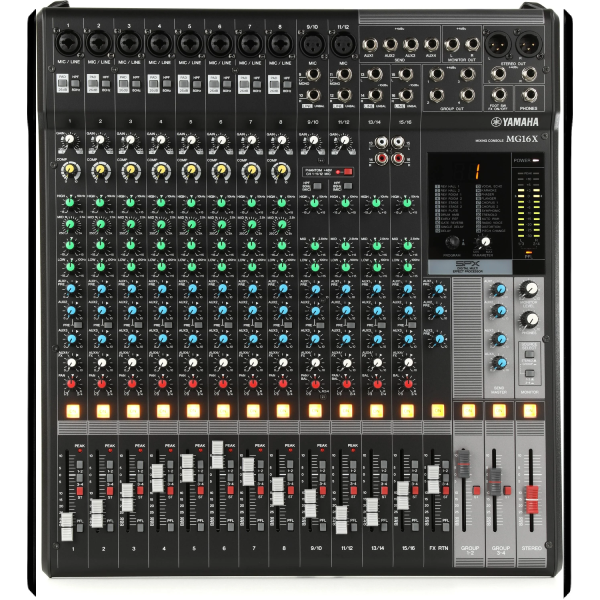 Yamaha MG16X CV 16-Channel Professional Stereo Mixing Console YAMAHA Rugged Metal Construction main view audio equipment Kenya