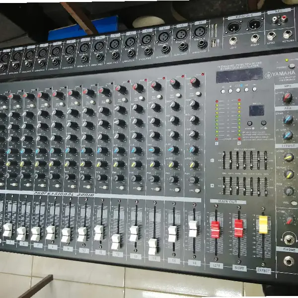 PMX 1608DU 16-Channel Powered Mixer YAMAHA Powered mixer (mixer + amplifier) main view audio equipment Kenya