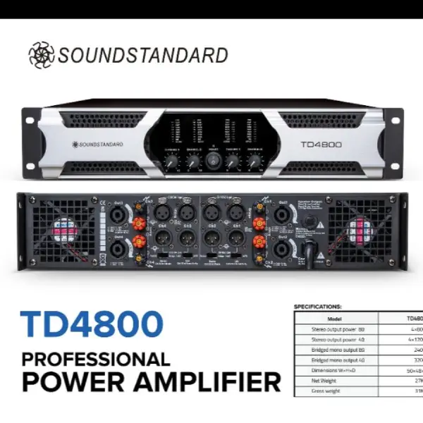 Power Sound Standard TD4800 Power Amplifier - Image 4