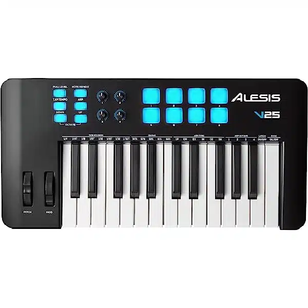 Alesis V25 MKII 25-Key USB MIDI Keyboard Controller ALESIS 25 full-size, velocity-sensitive, synth-action USB 2.0, bus-powered, plug-and-play Mac and PC main view audio equipment Kenya
