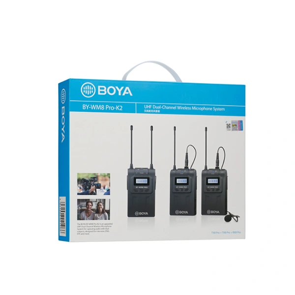 BOYA BY-WM8 Pro-K2 UHF Dual Wireless Lavalier Microphone System - Image 3