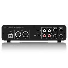 Behringer U-PHORIA UMC204HD Audiophile 2x4 24-Bit/192 kHz USB Audio/MIDI Interface with MIDAS Mic Preamplifiers - Image 1