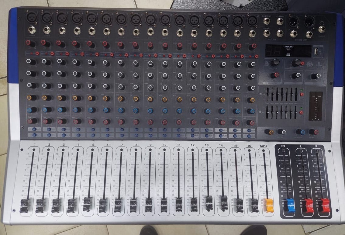 PevPro KV160 16-Channel Powered Mixer PEVPRO Powered (built-in amplifier) USB, Bluetooth, 3.5 mm, 6.3 mm, Aux main view audio equipment Kenya