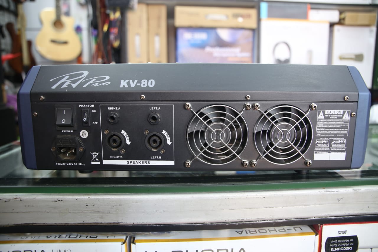 PevPro KV80 8-Channel Powered Mixer PEVPRO Powered (built-in amplifier) USB (MP3), Bluetooth, AUX send main view audio equipment Kenya