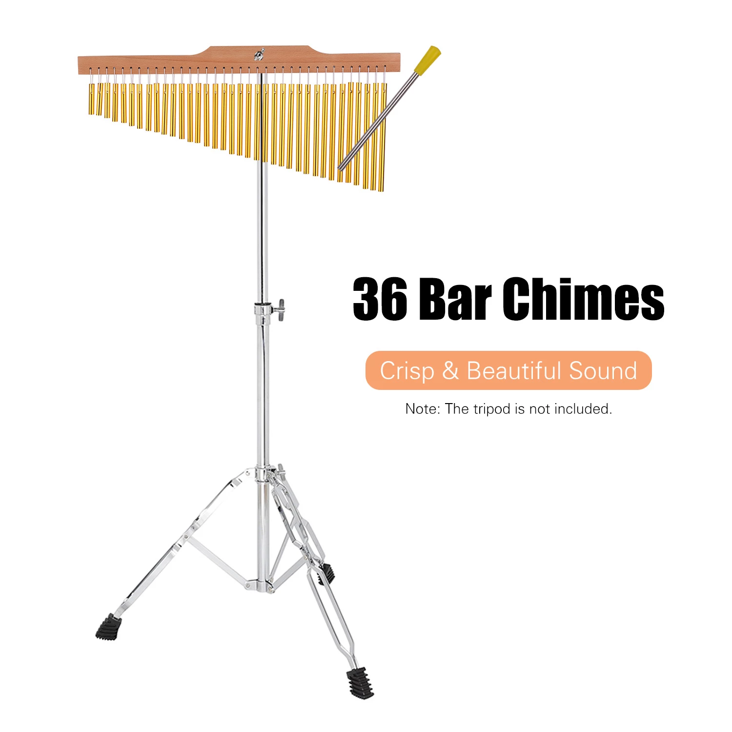 36-Bar Golden Chimes with Tripod Stand - Image 3