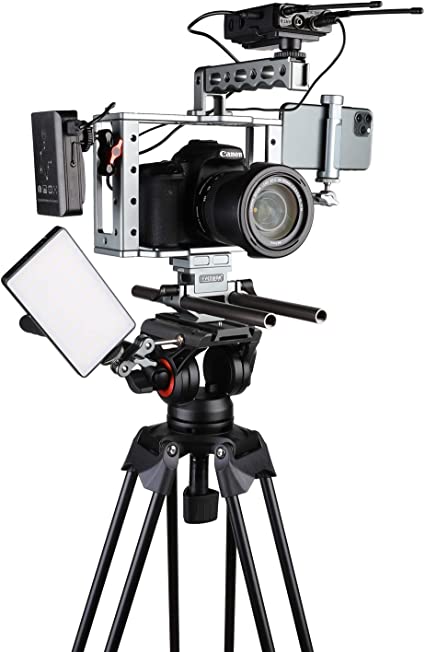 COMAN Professional Heavy-Duty Video Tripod with Fluid Head - Image 4