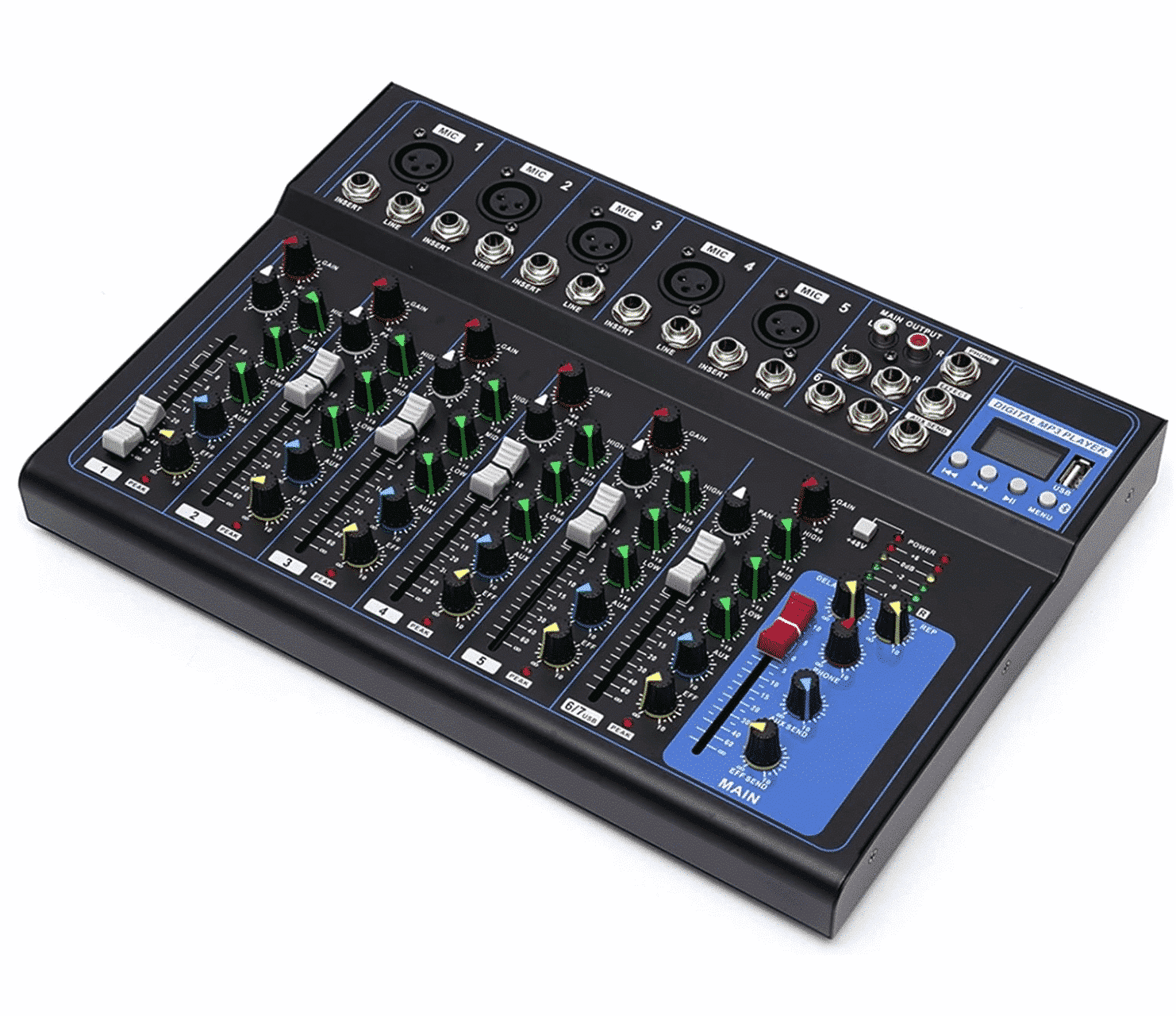 F7USB 7-Channel Audio Mixer with Bluetooth and USB - Image 1