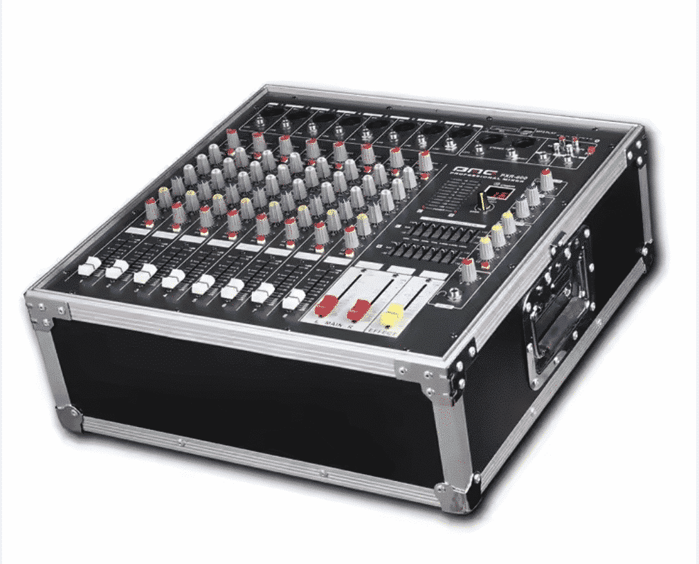 12-Channel Powered Mixer with Rack Case (1200W x 2) - Image 1
