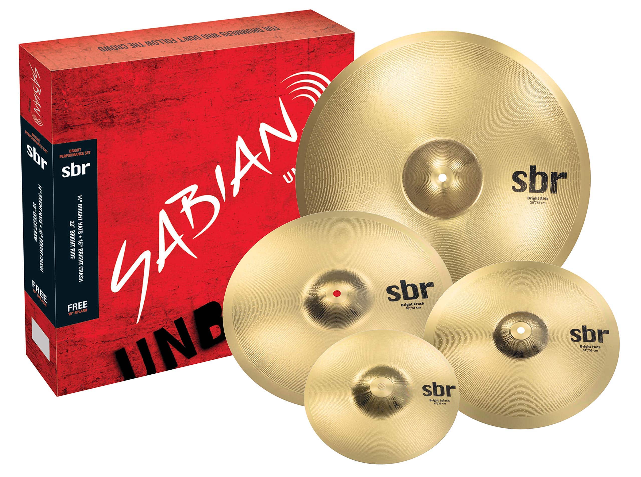 Sabian SBr Performance Cymbal Set - 14" Hats, 16" Crash, 20" Ride - Image 1