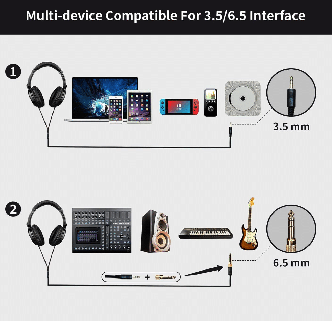 Takstar HD6000 Monitor Stereo Headphones - Image 2