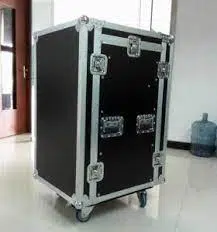 Spider 12U x 16U Slanted Mixer Console Rack Flight Case SPIDER 25 kg Heavy-duty 9mm black laminate flight case panels main view audio equipment Kenya