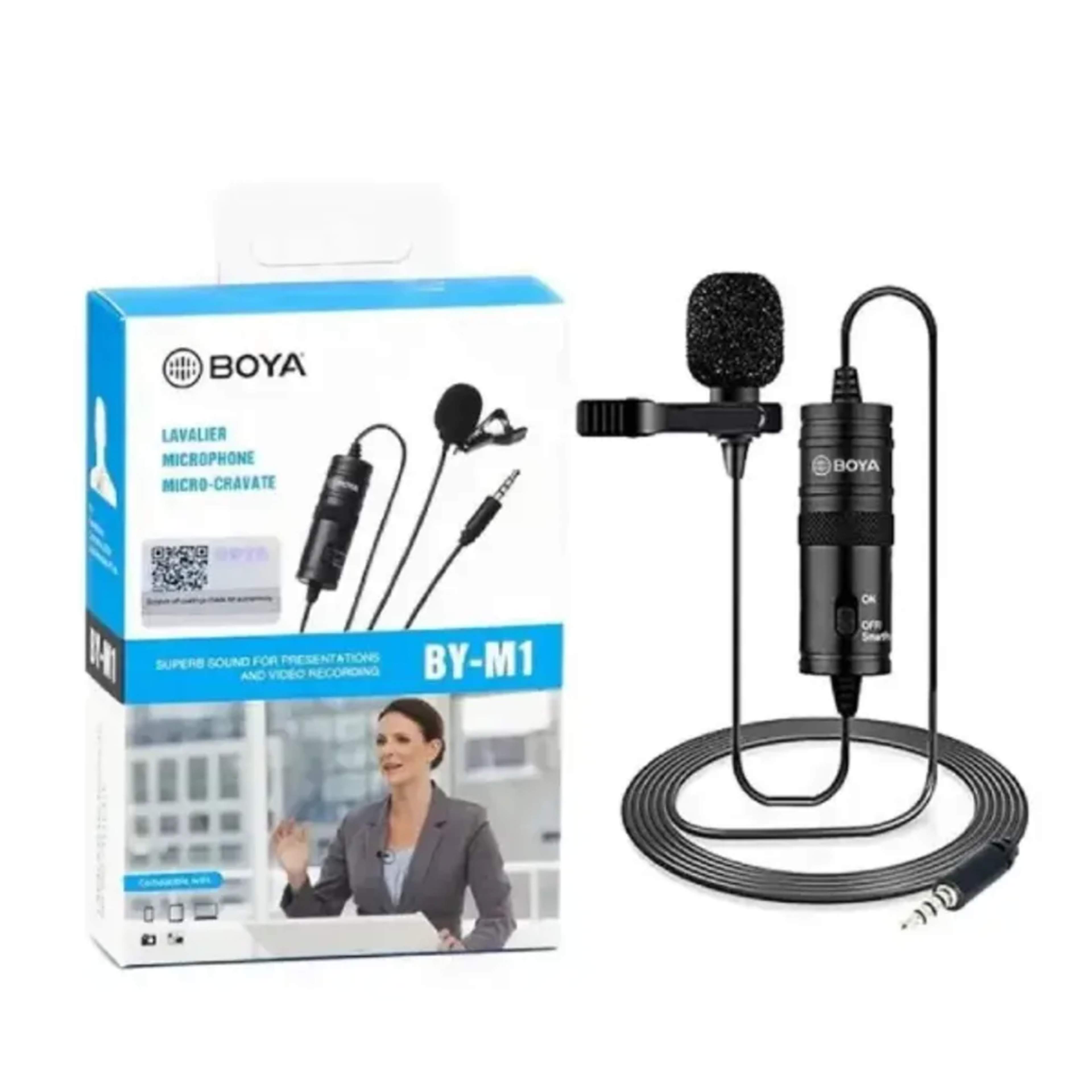 BOYA BY-M1 Omnidirectional Lavalier Microphone BOYA Electret Condenser main view audio equipment Kenya