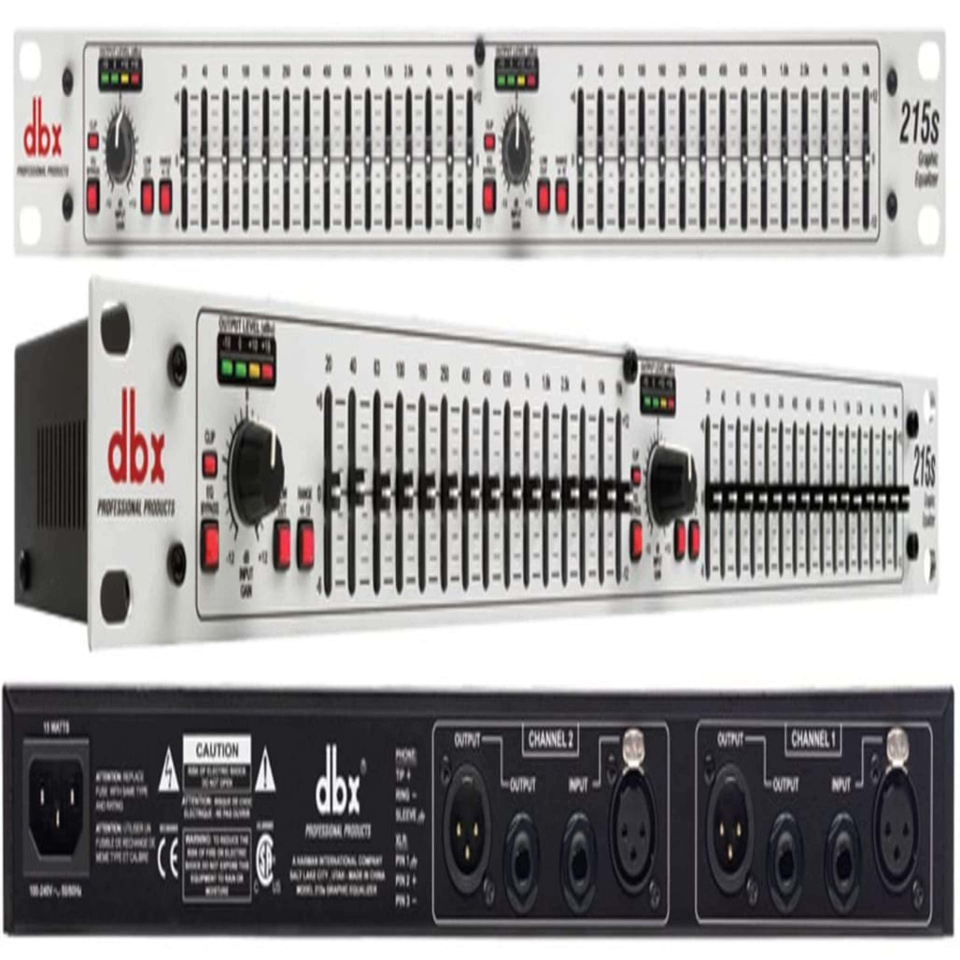 DBX 215s Dual 15-Band Graphic Equalizer DBX 108dB (unweighted) main view audio equipment Kenya