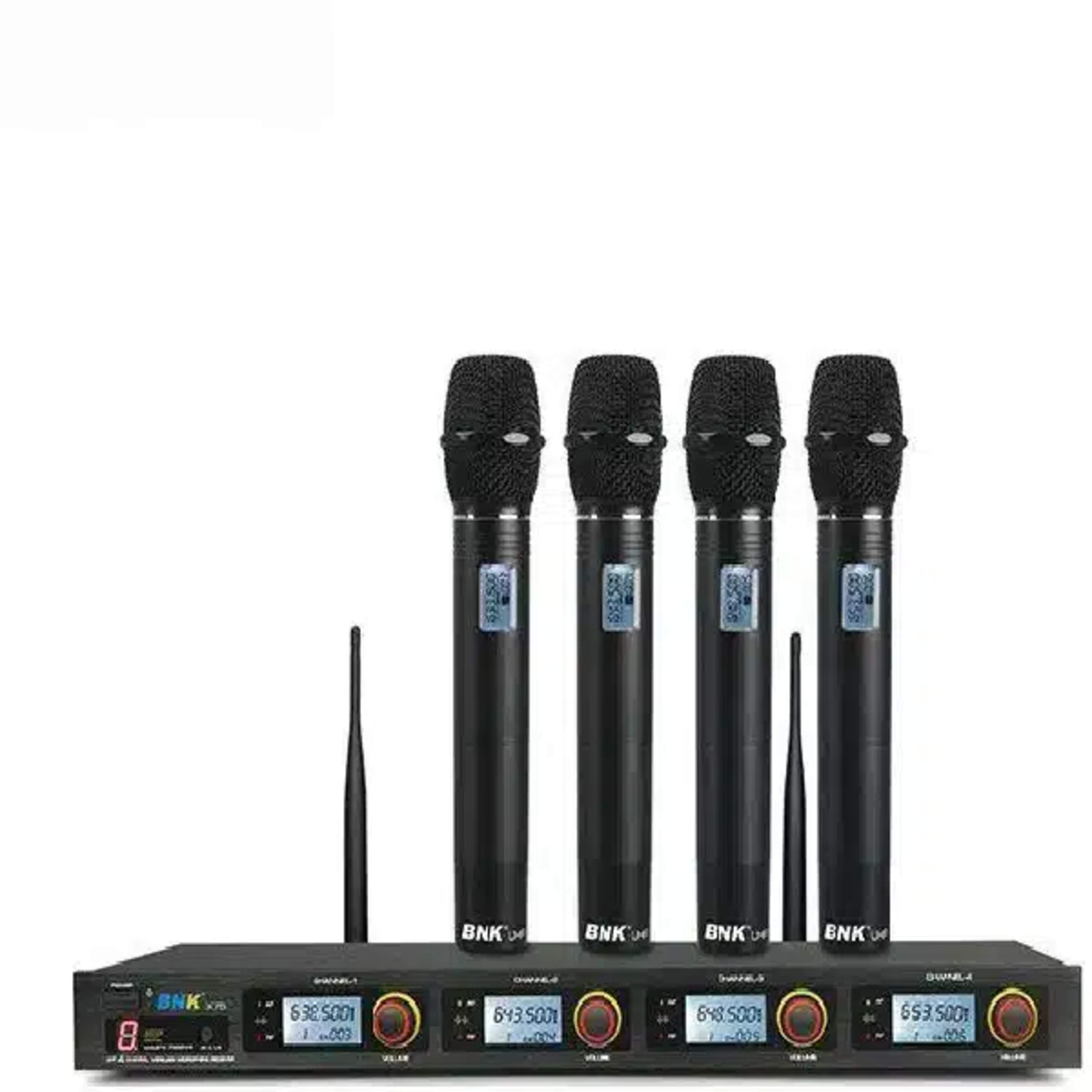 BNK X75 4 in1 Wireless Microphone System BNK Quad Handheld Wireless System main view audio equipment Kenya