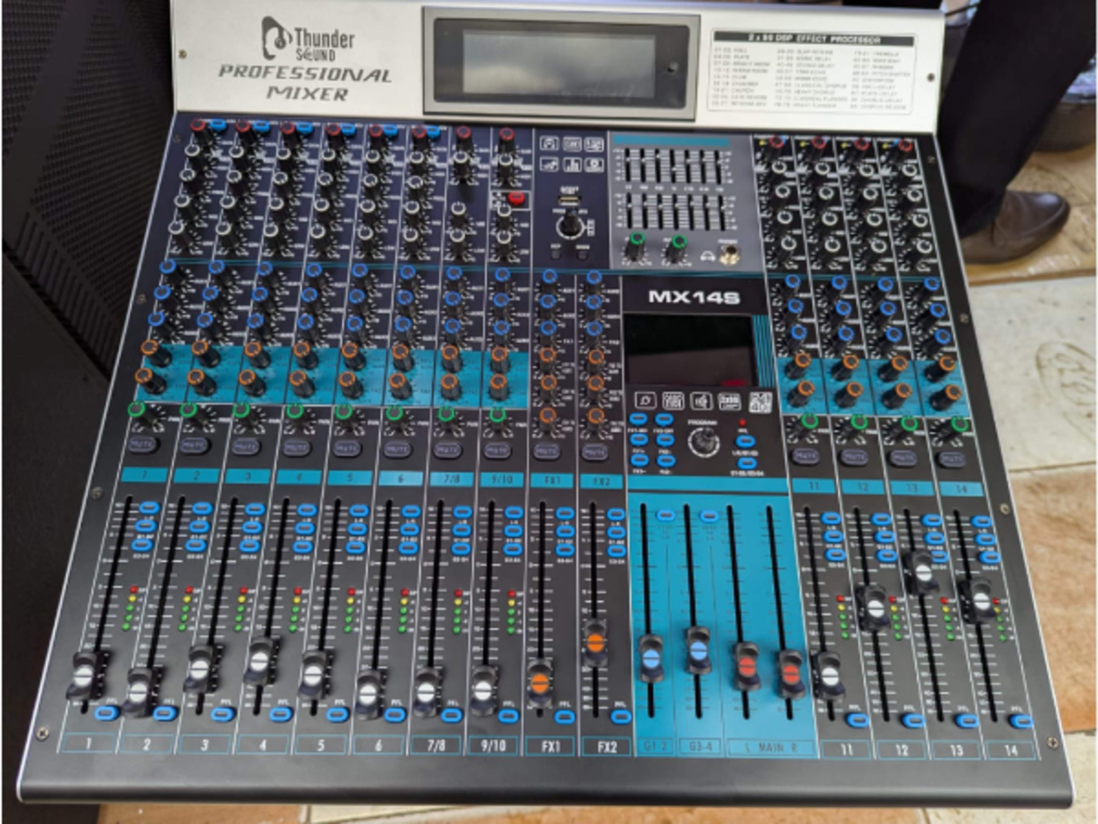 Thunder Sound MX14S Professional 14-Channel Audio Mixer with DSP & USB THUNDER SOUND main view audio equipment Kenya