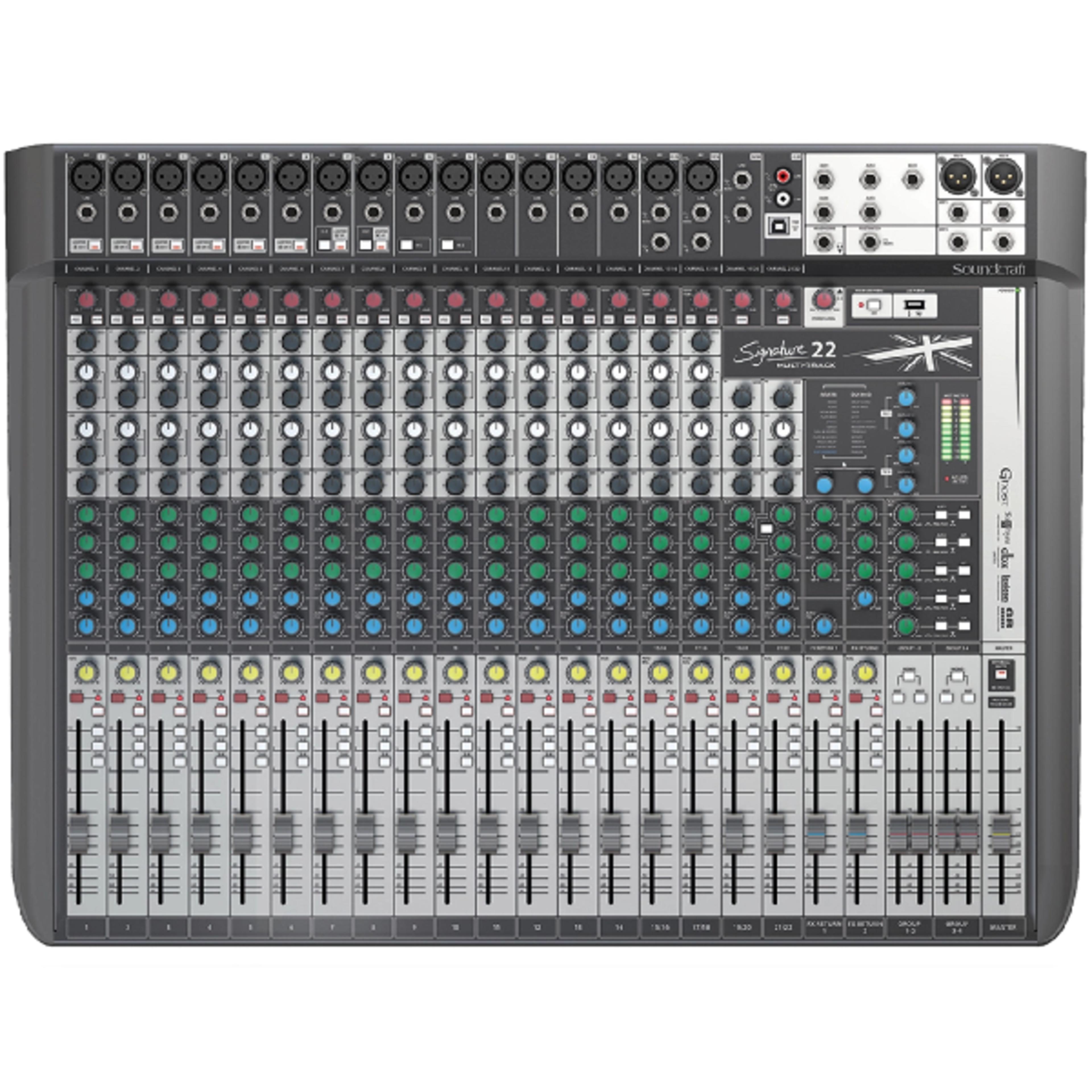 Soundcraft Signature 22 Professional Large Analog Mixer with Ghost Preamps - Image 1