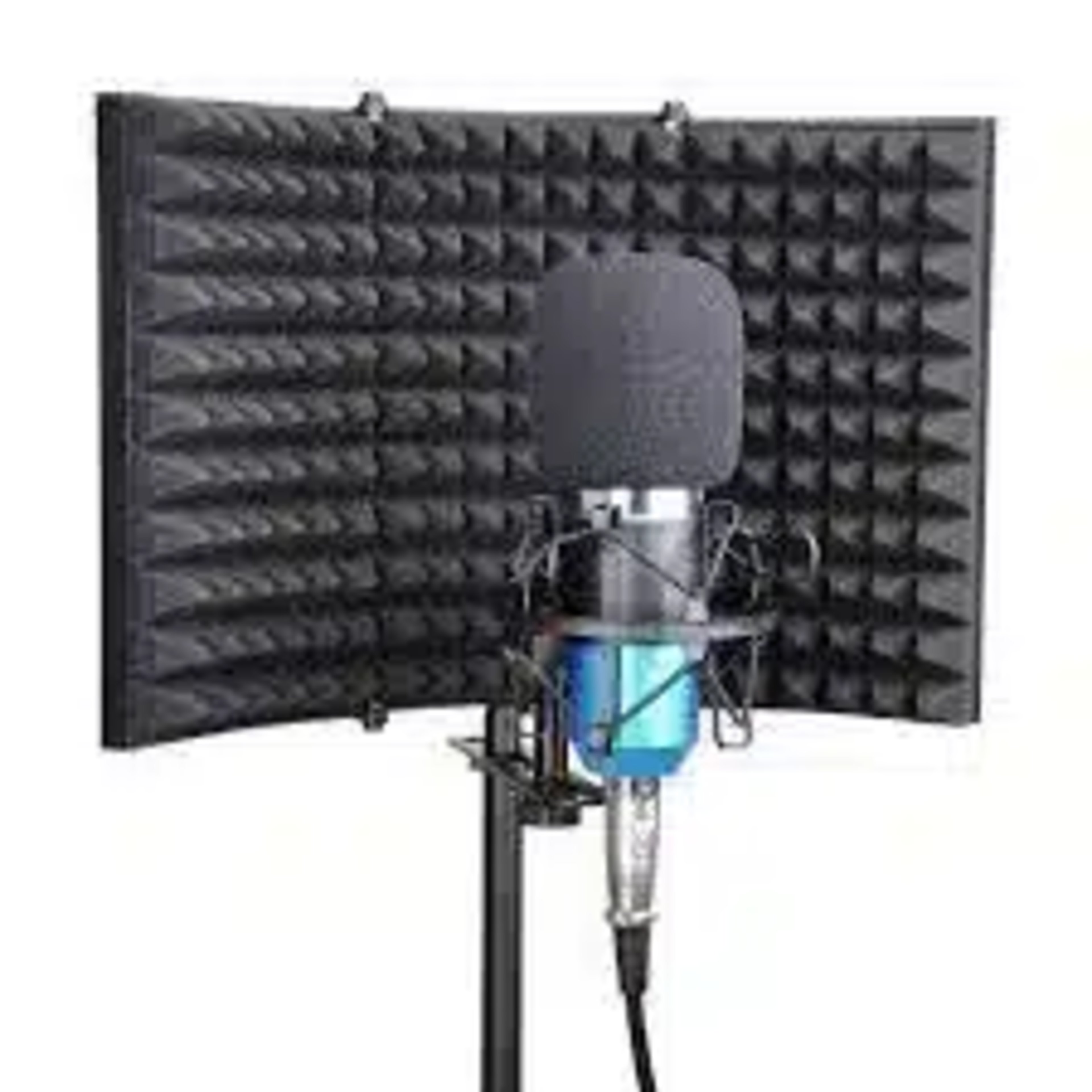Mic Isolation Shield 3 Sided Studio Monitors 3-Sided Isolation Filter High-Density EVA Foam + Metal main view audio equipment Kenya