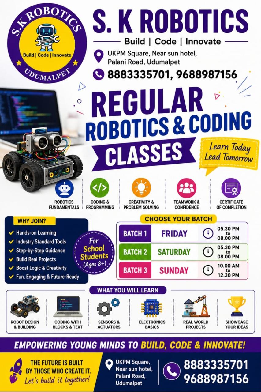 SK Robotics & Coding Admission Announcement