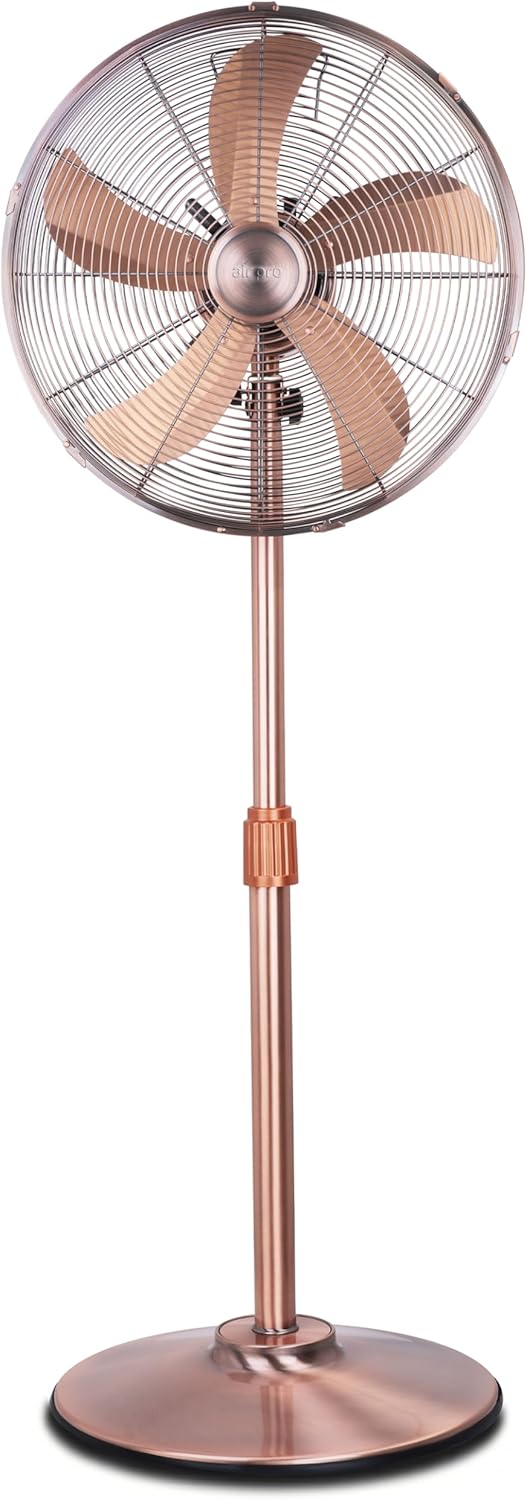 Air Pro 16" Pedestal Fan Adjustable Height Metal Standing Fan Wide