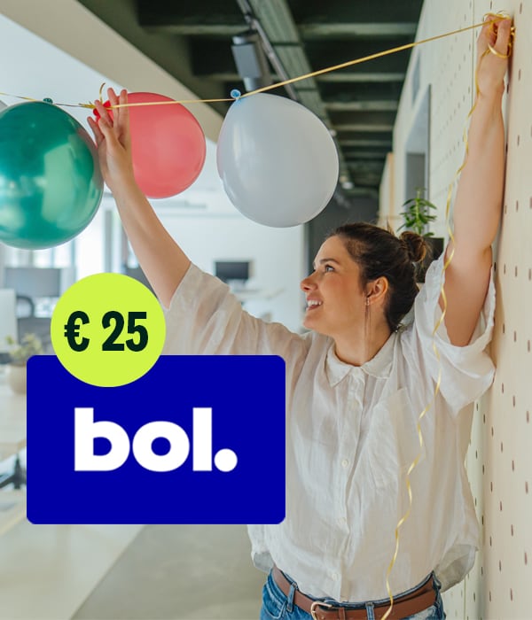 Tijdelijk Bol cadeaubon van € 25 cadeau bij het afsluiten van een auto-, inboedel-, woonhuis- of camperverzekering bij OpGroen