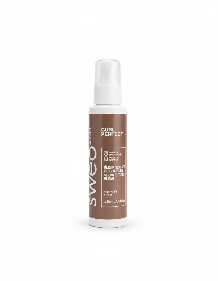 Élixir sérum brillance anti-frisottis pour cheveux bouclés - Sweo - Produit capillaire professionnel
