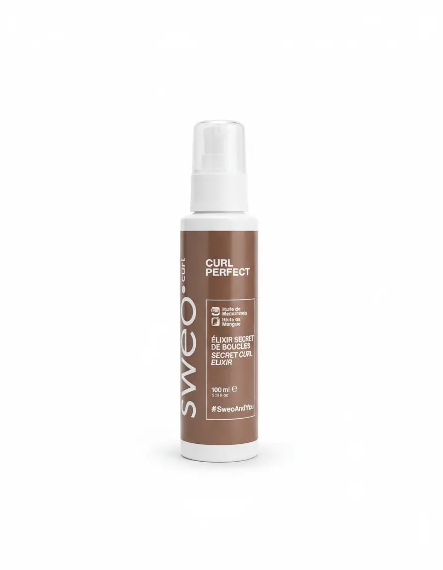 Élixir sérum brillance anti-frisottis pour cheveux bouclés - Sweo - Produit capillaire professionnel 100ml