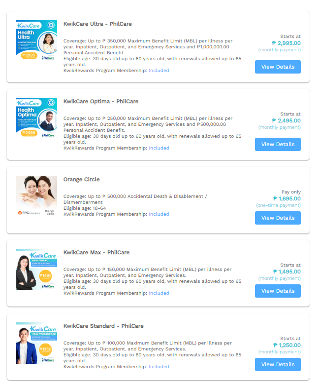 Kwik Insurance products and health protection options