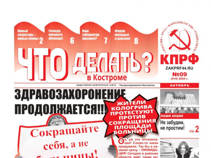 Октябрьский выпуск газеты «Что делать? в Костроме»