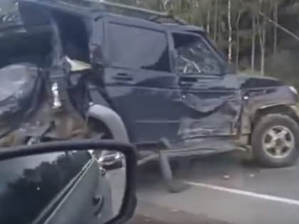 Два внедорожника, грузовк и легковушка столкнулись на трассе Кострома-Волгореченск (ВИДЕО)