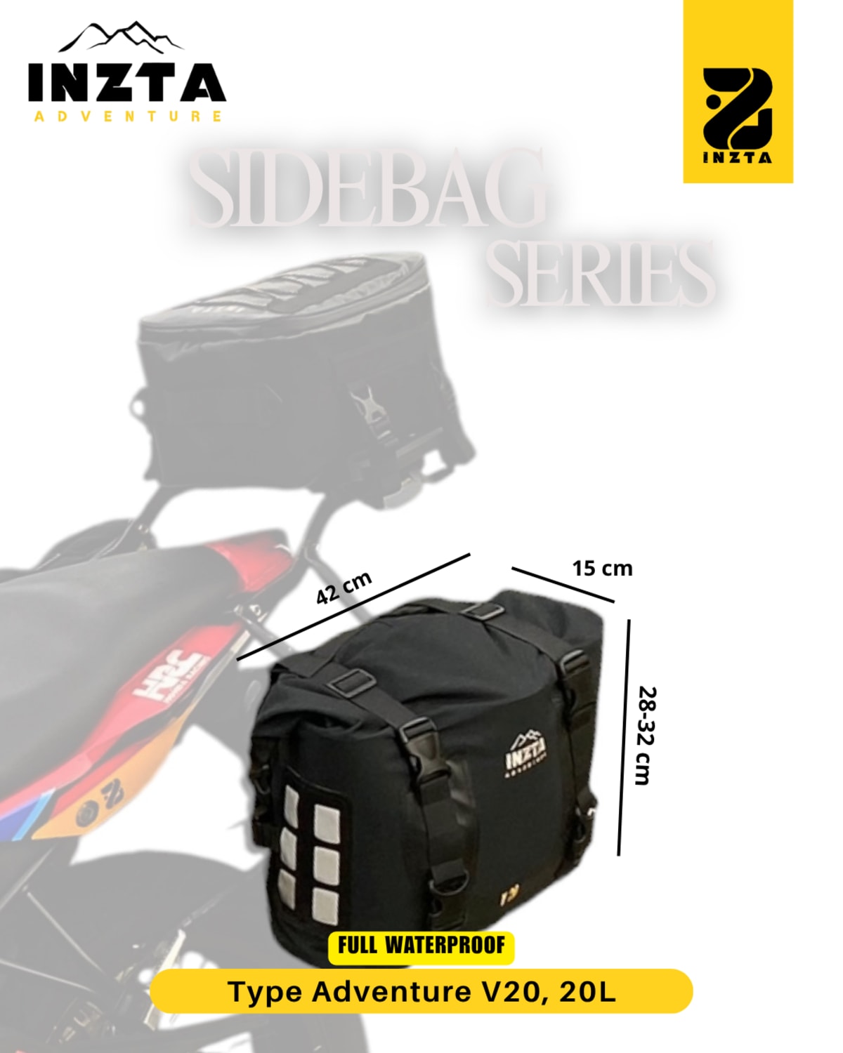 Sidebag inzta Adventure 20L, tas touring motor