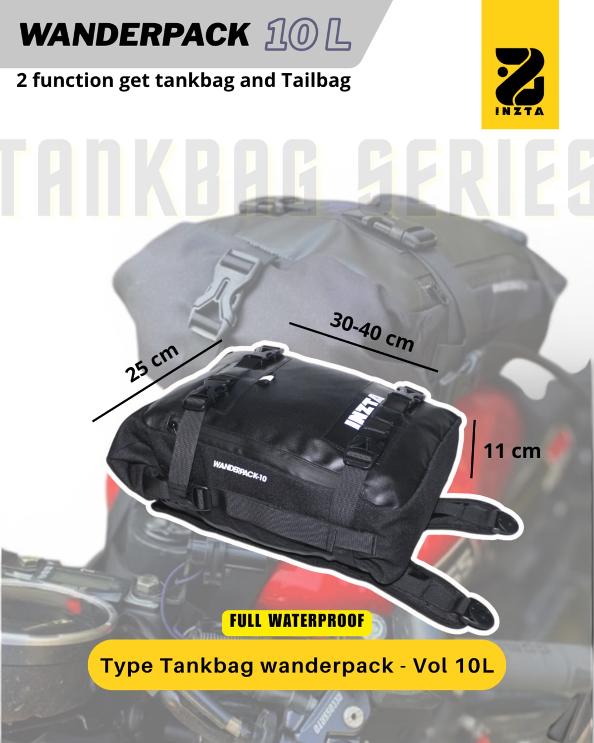 Tankbag and Tailbag wanderpack 10L