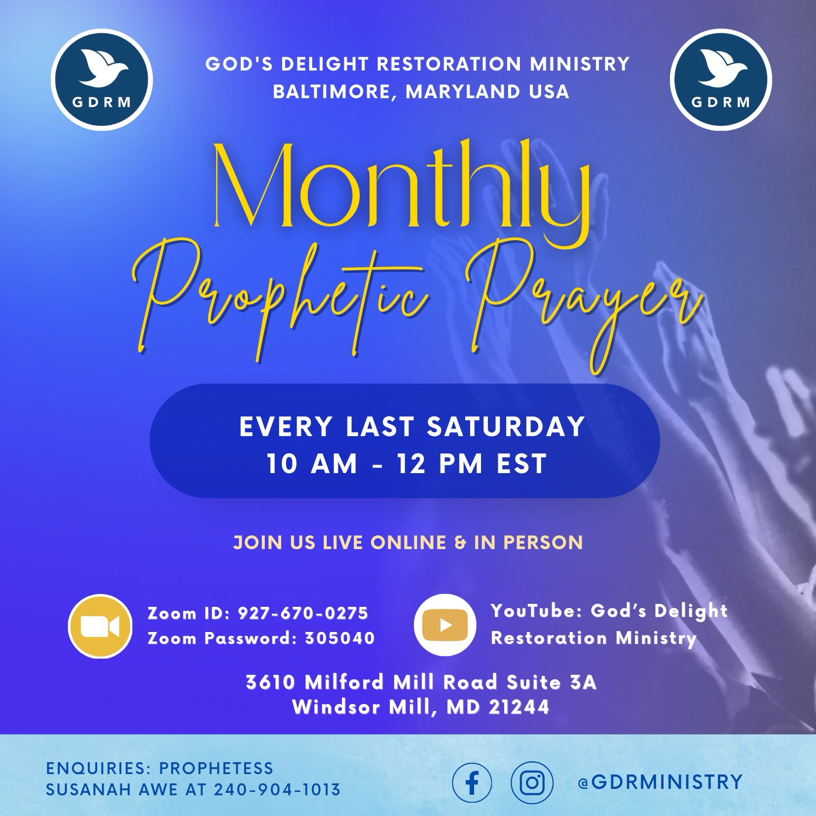 Monthly Prophetic Prayer