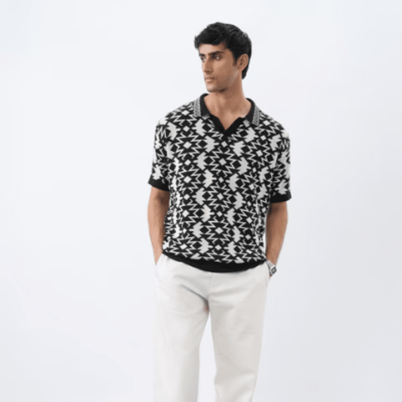 Jacquard Polo Black