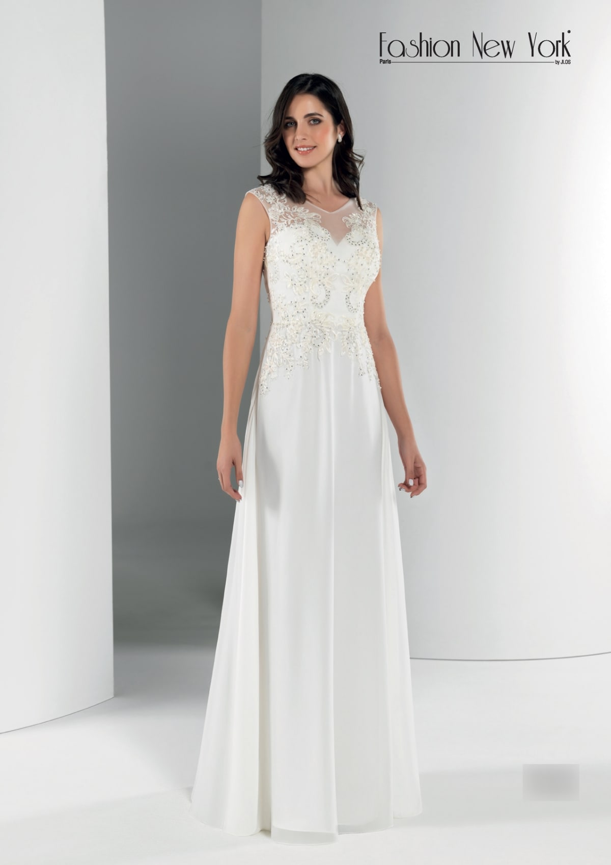 Aelys — robe mariée longue tulle dentelle perles strass