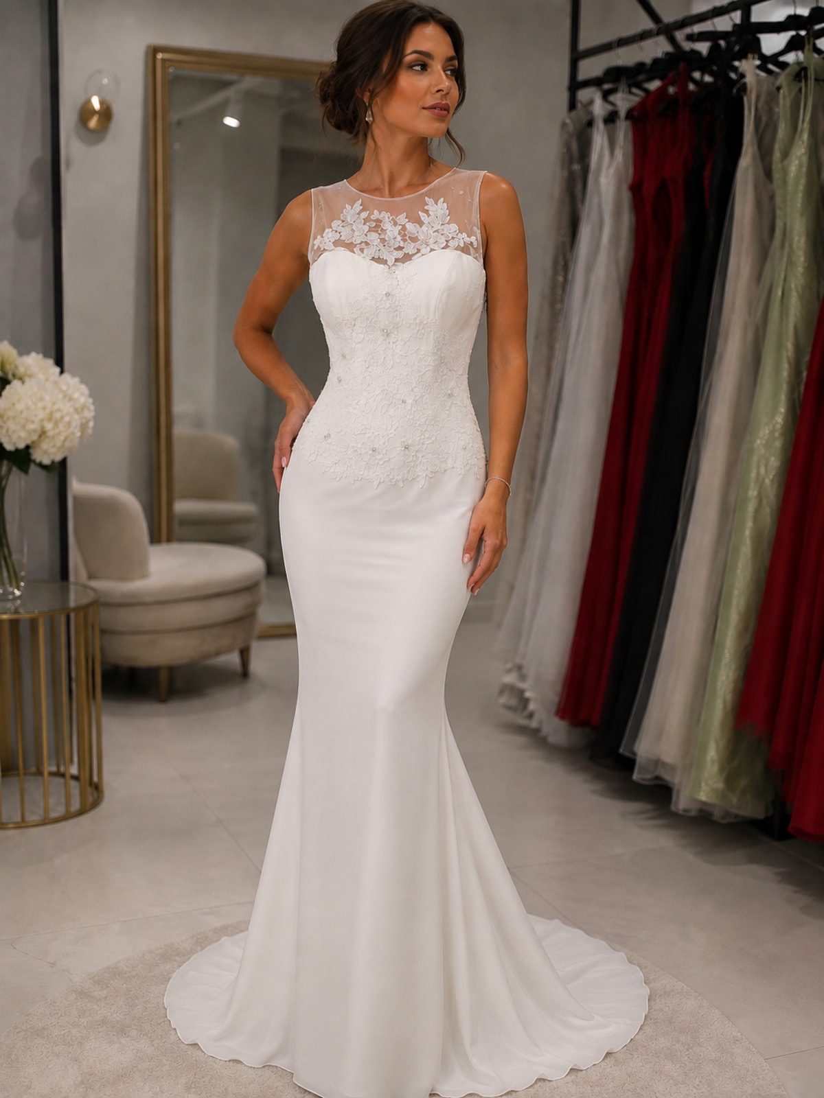 Lisandra — robe de mariée longue dentelle et traine