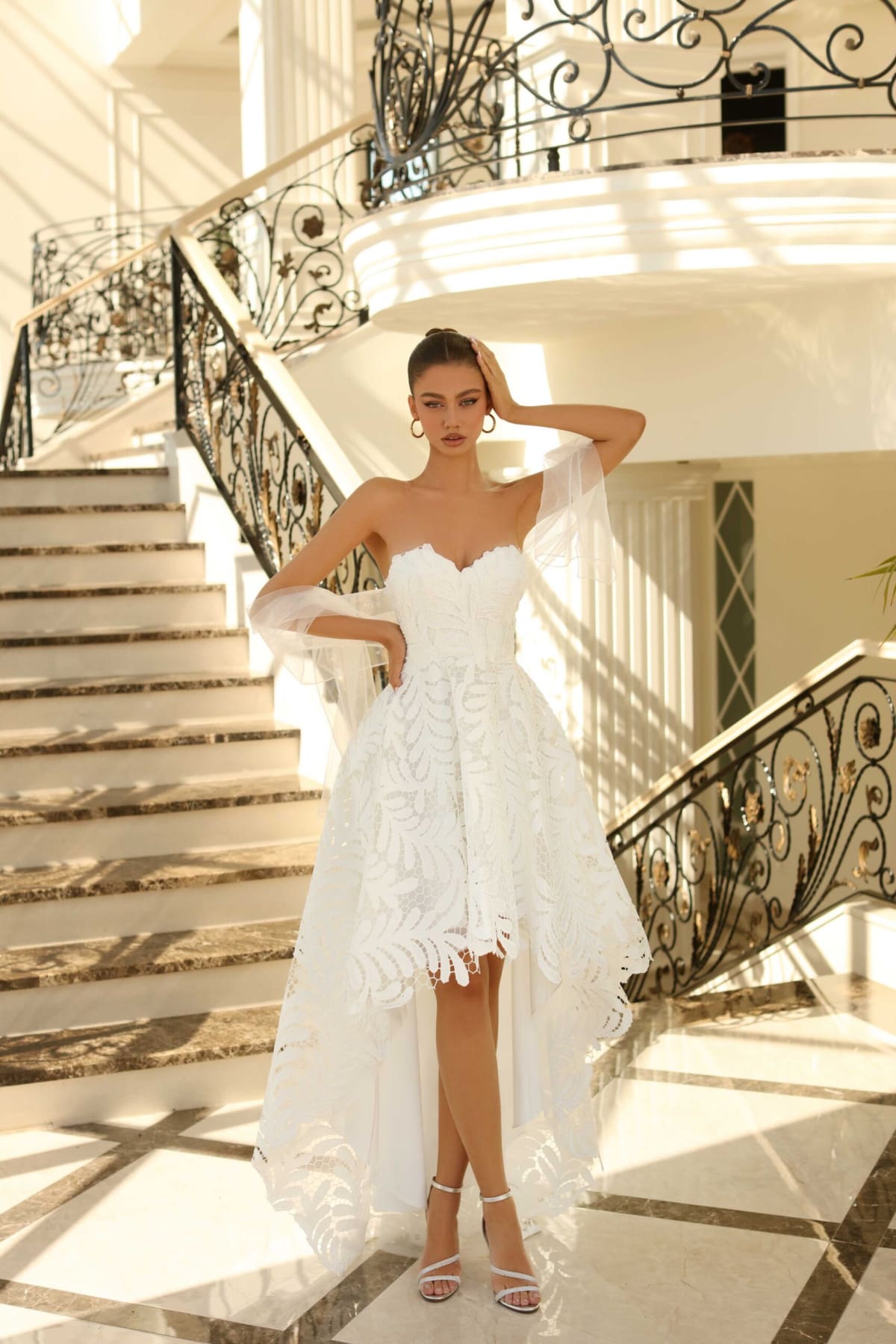  Mya — robe bustier jupe évasée dentelle guipure