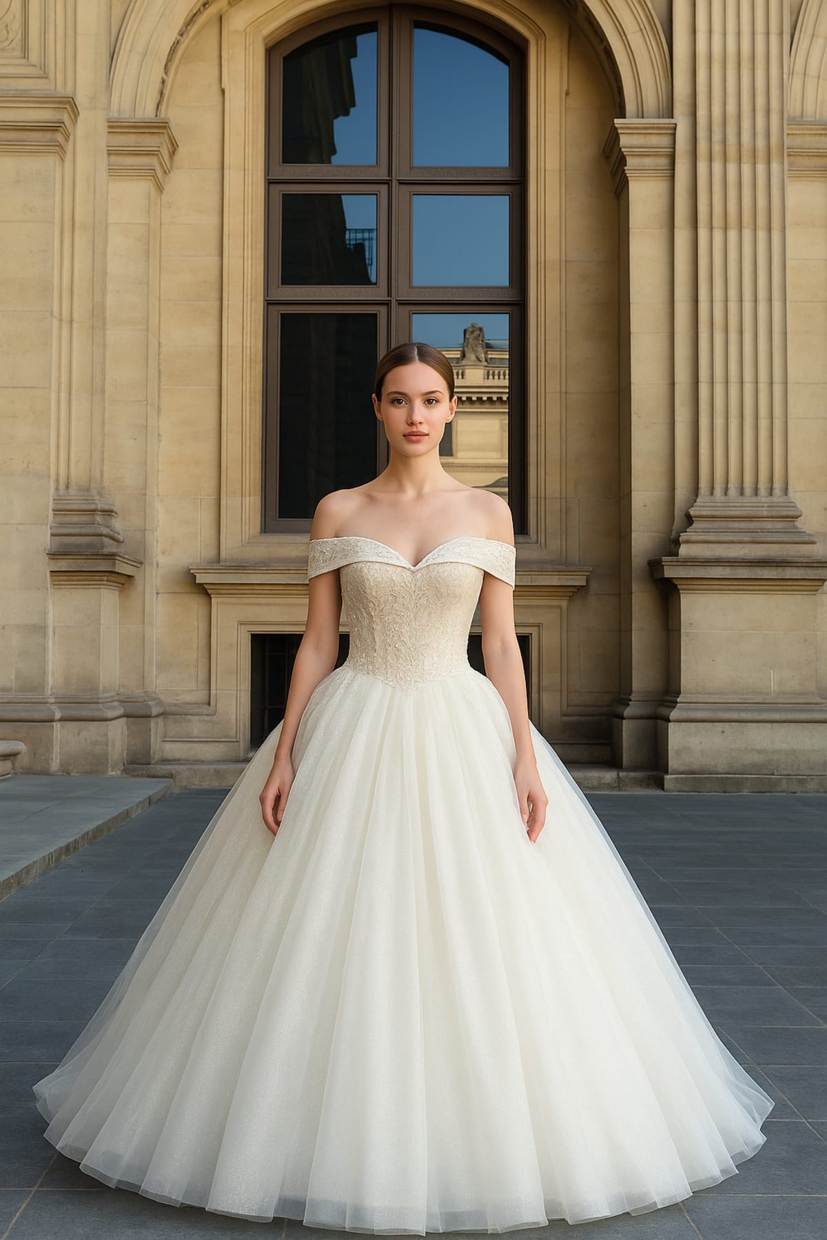 Tatiana — robe de mariée princesse bustier laçage dos perles strass