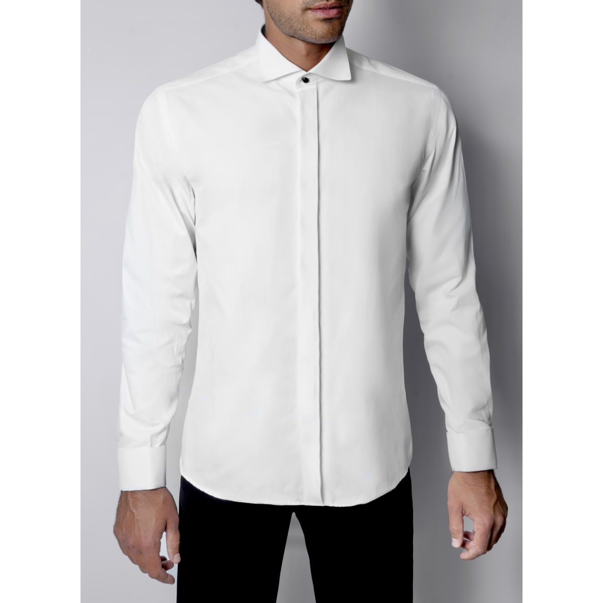 Chemise col cassé blanche 1912 tailor fit poignet mousquetaire