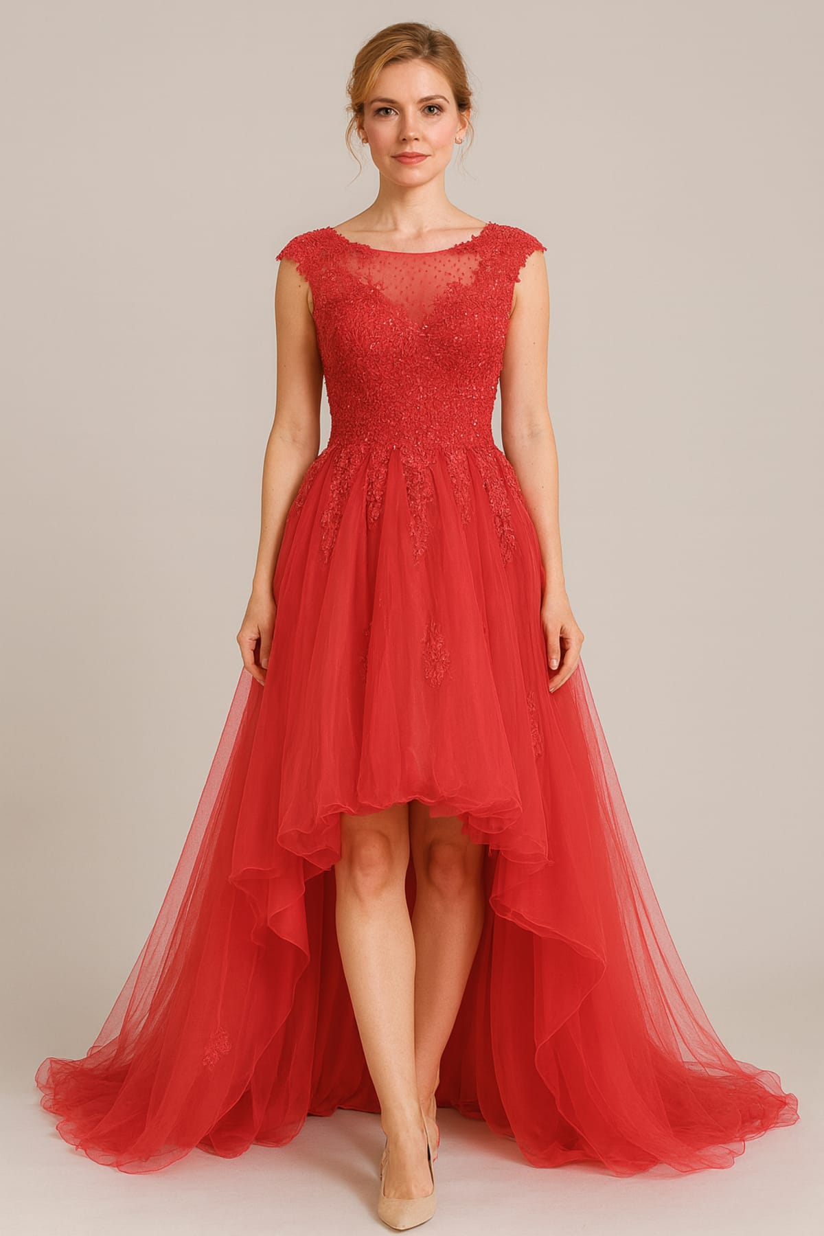 Agathe — robe de soirée bustier dentelle tulle strass