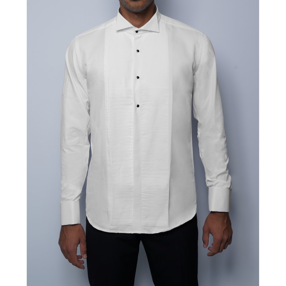Chemise plastron col cassé 1913 blanche