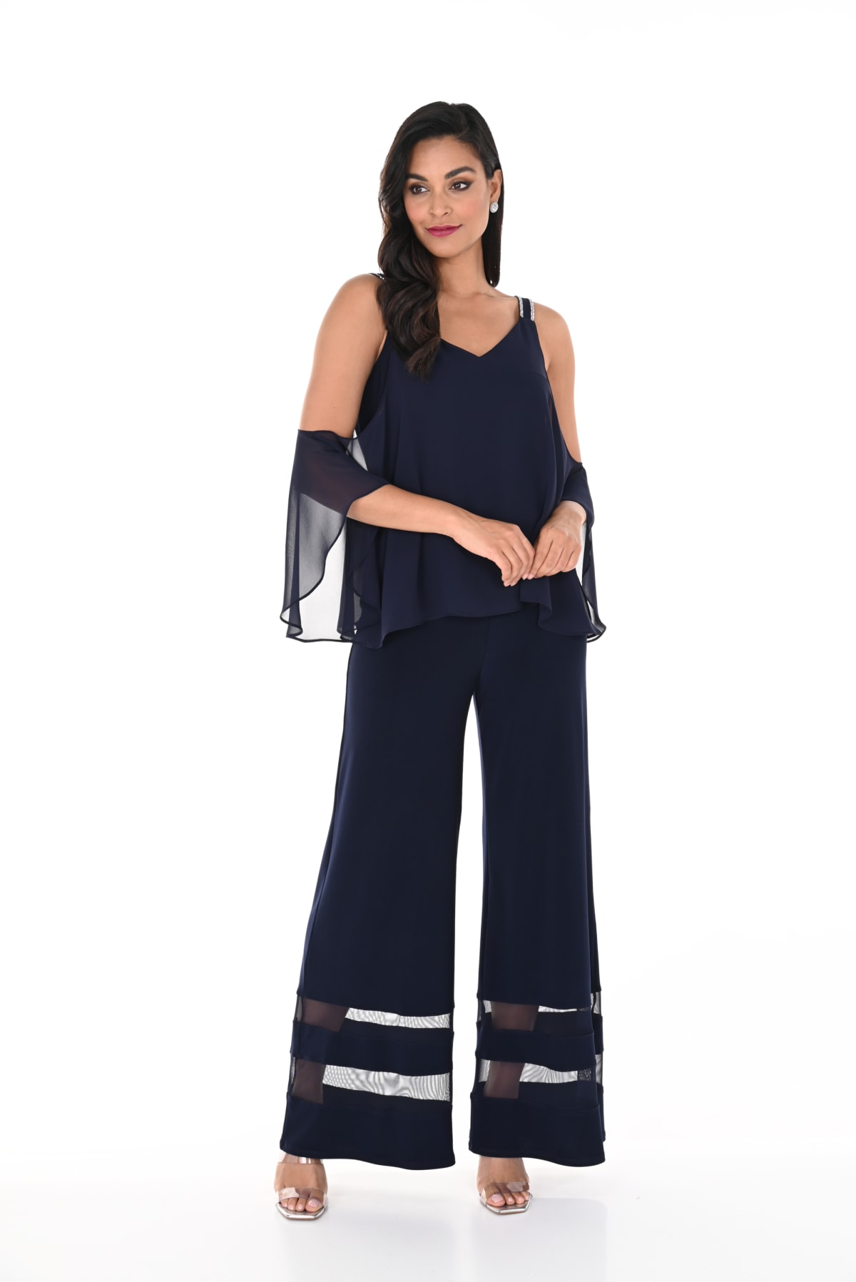 Pantalon Oria fluide bandes tulle bas